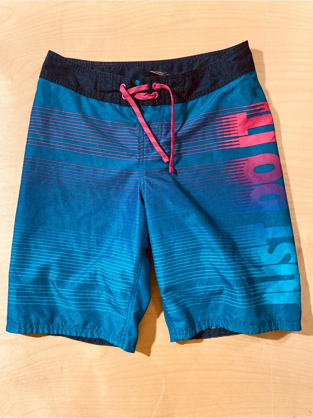 Nike Teal Blue Gradient Board Shorts with Pink Drawstring XL (SZ)